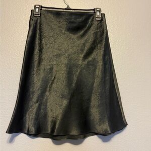 Babaton black satin mini skirt